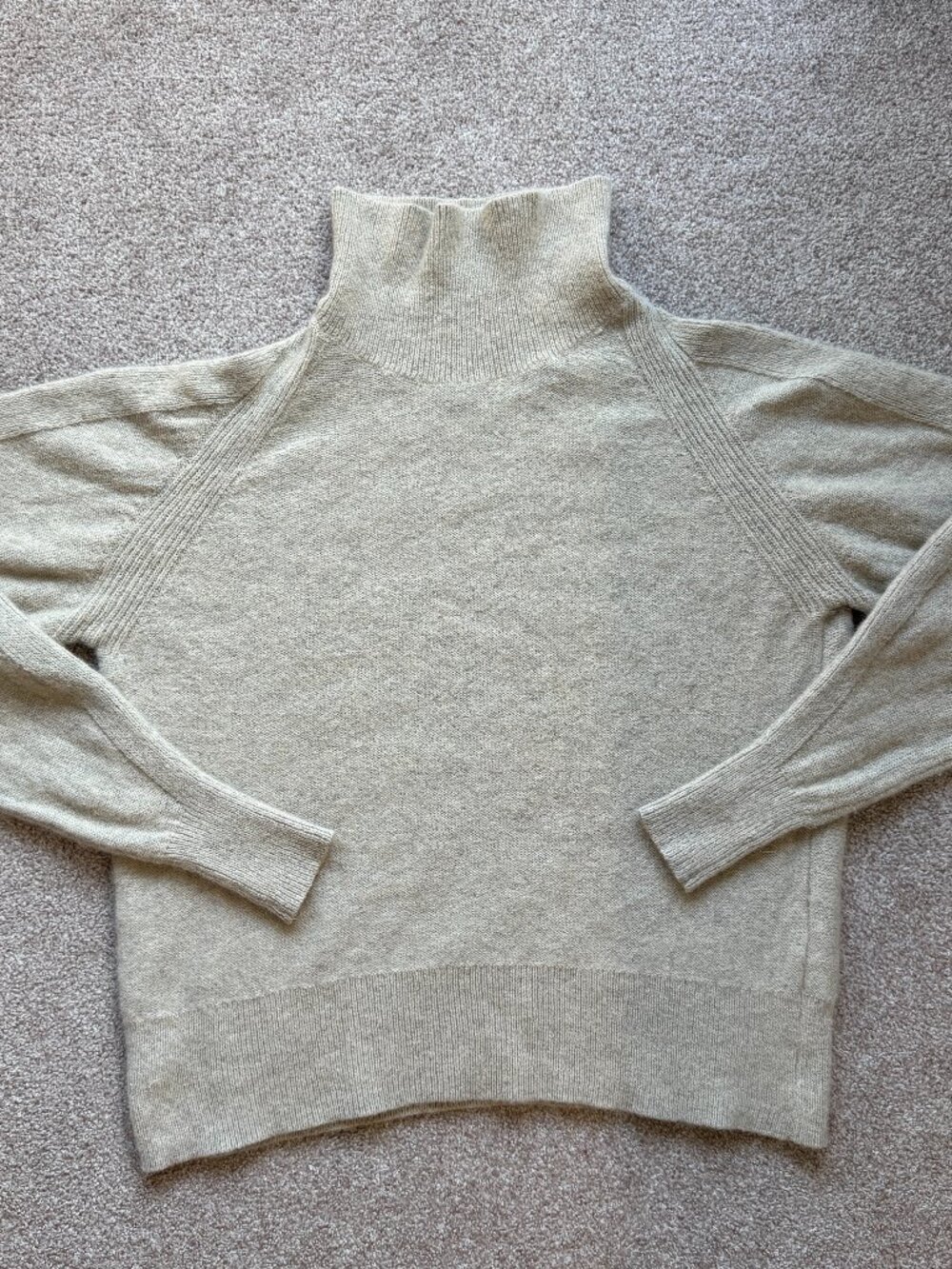 COS Ribbed Turtleneck Sweater Wool Alpaca Oatmeal M